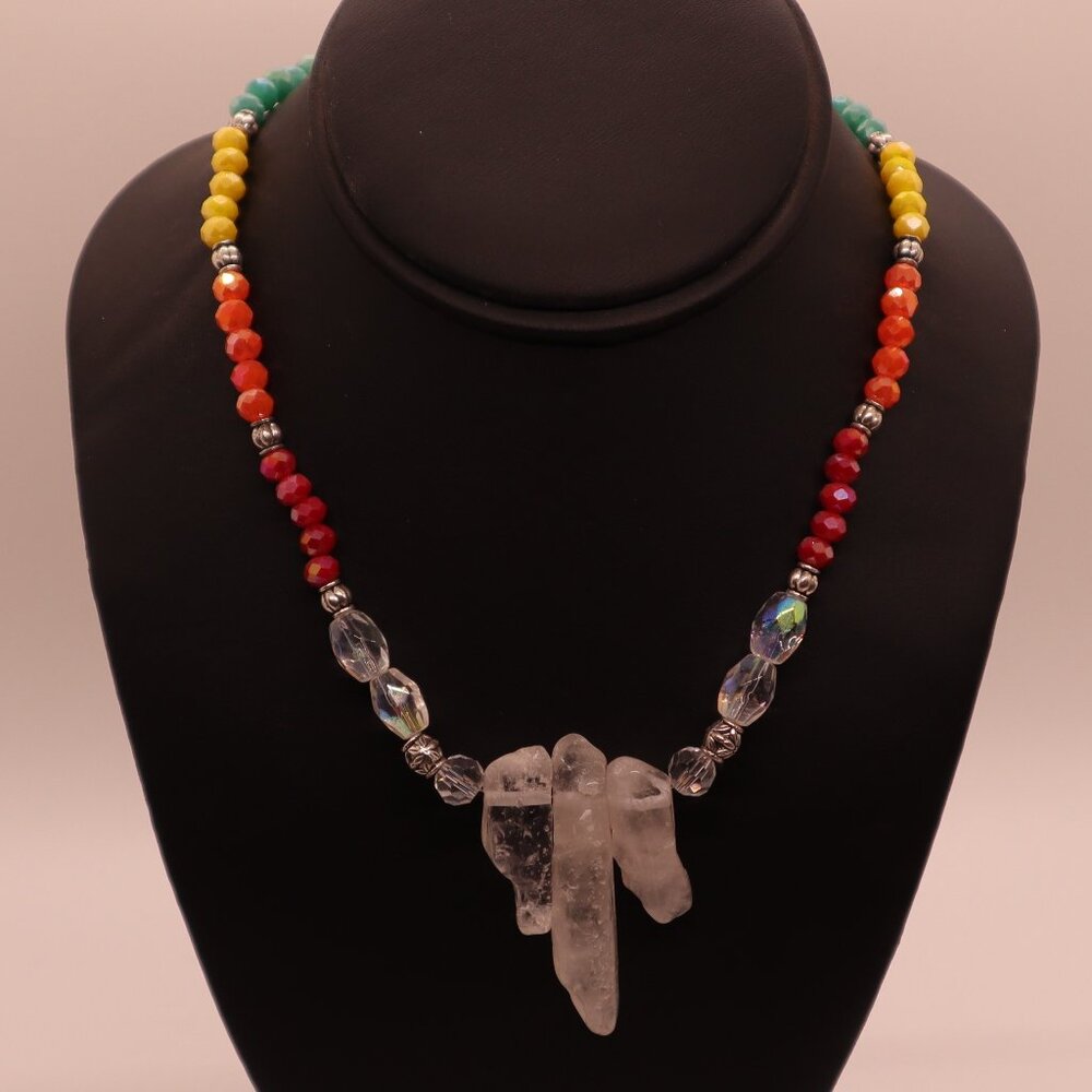 Gemstone Beaded Necklace ( HANDMADE )